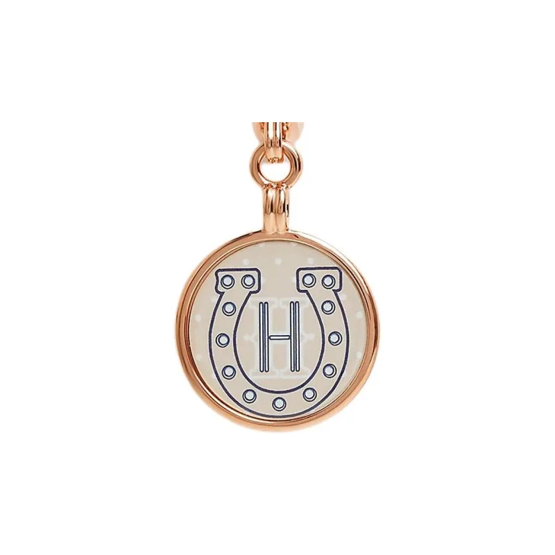 HERMES Enamel Earrings Women's Rose Gold-2