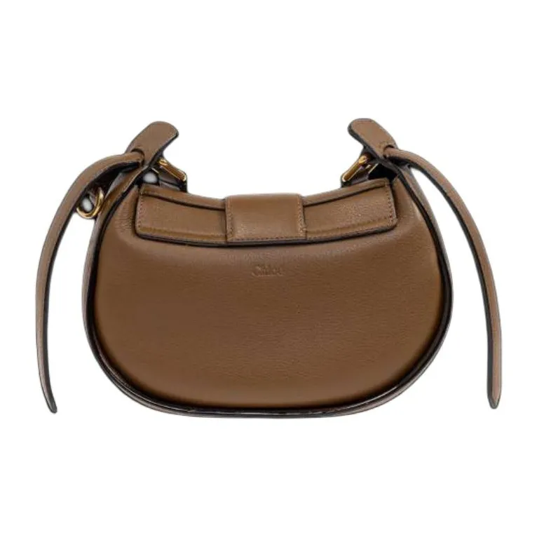 Chloe Calfskin Shoulder Bag Small Size Women's Brown-2