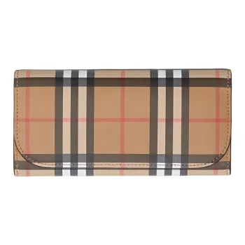 Burberry Cow Leather Card Holder Wallet Women's Beige