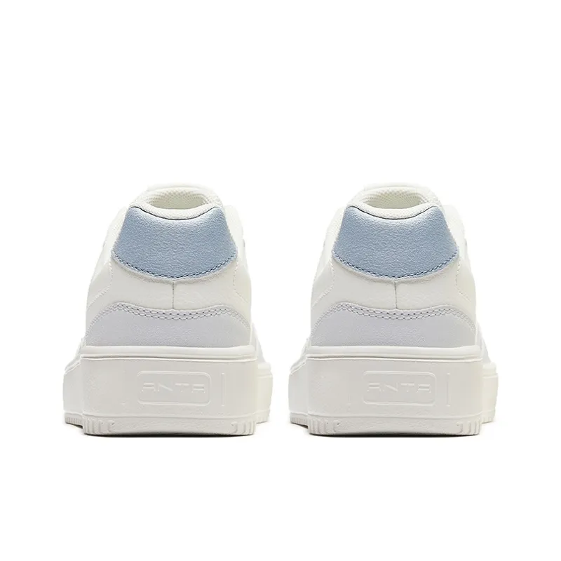Anta Life Collection Anti-Slip And Wear-Resistant Lightweight Low-Top Skateboard Shoes Women's White Gray Blue-3