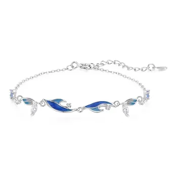 KADER 925 Sterling Silver Bracelets Women's Blue, Gift Box Set