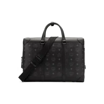 MCM Soft Berlin Visetos Cow Leather Tote Bag, Shopping Bag, Shoulder Bag, Crossbody Bag, Handbag Large Size Men's Black