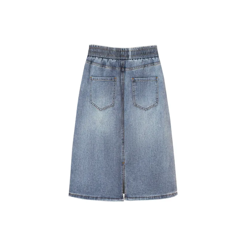 TOUCH Denim Long Skirt Women's Light Blue-1