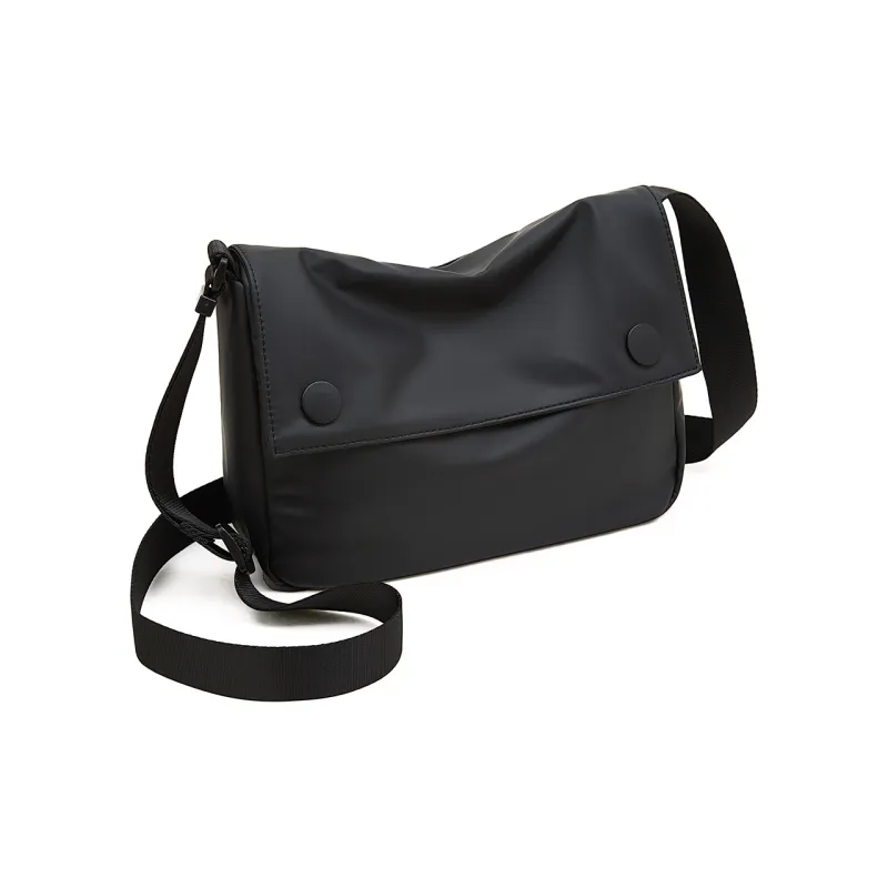 Old Man's Head Fabric Messenger Bag Shoulder Bag Men's Black-3