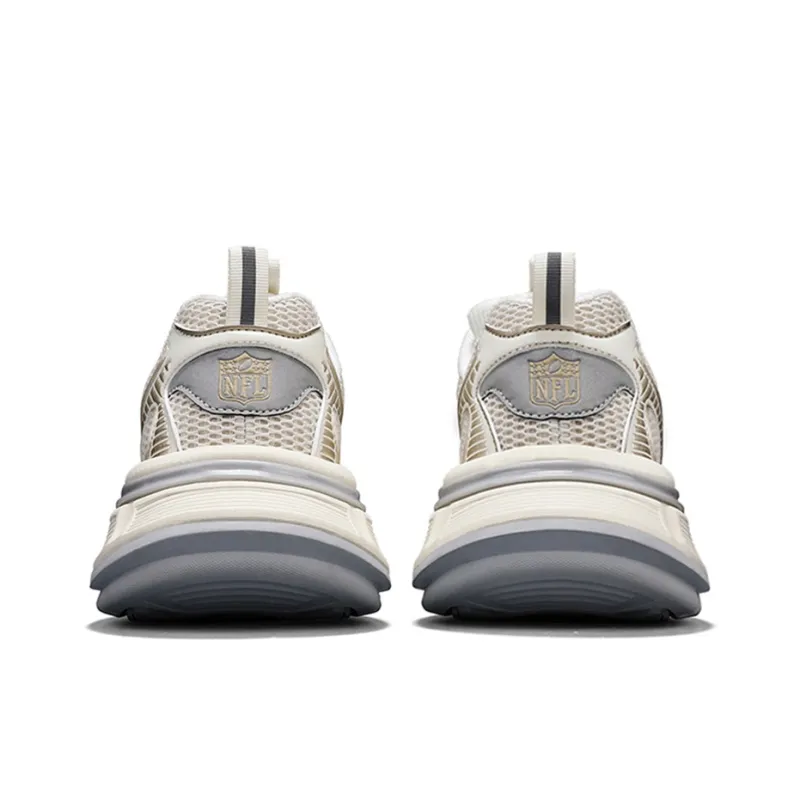 NFL Baltimore Ravens Height Increasing Wear-Resistant Breathable Slip-Resistant Low-Top Chunky Sneakers Unisex Beige-4