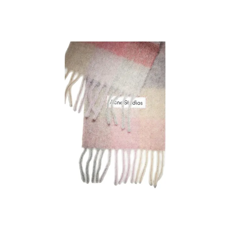 Acne Studios Logo Patch Checked Scarf-1