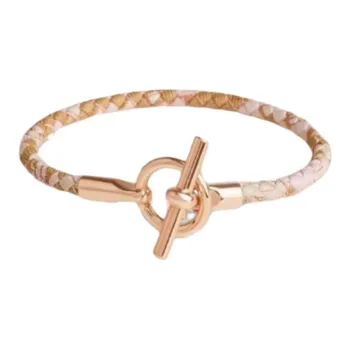 HERMES Silk Rose Gold Bracelets Women's Pink