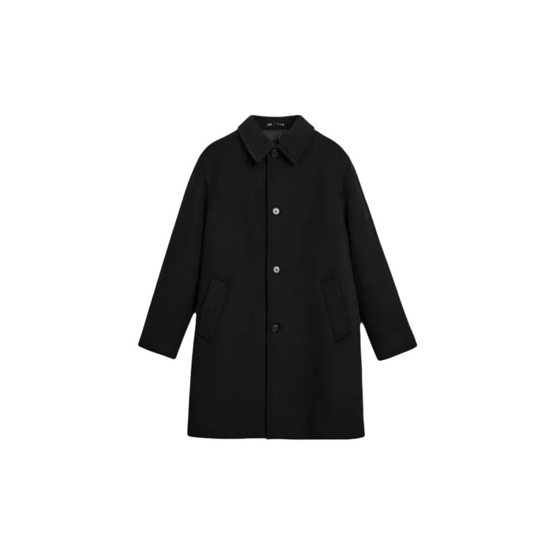 ZARA Coats Men Black-0