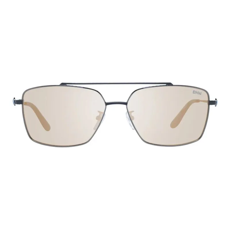 BMW Metal Rectangular Sunglasses Men's Gray-1