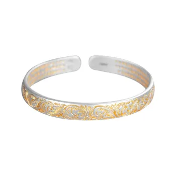 CHIC ZONE Adjustable Opening Sterling Silver Bracelets Women's