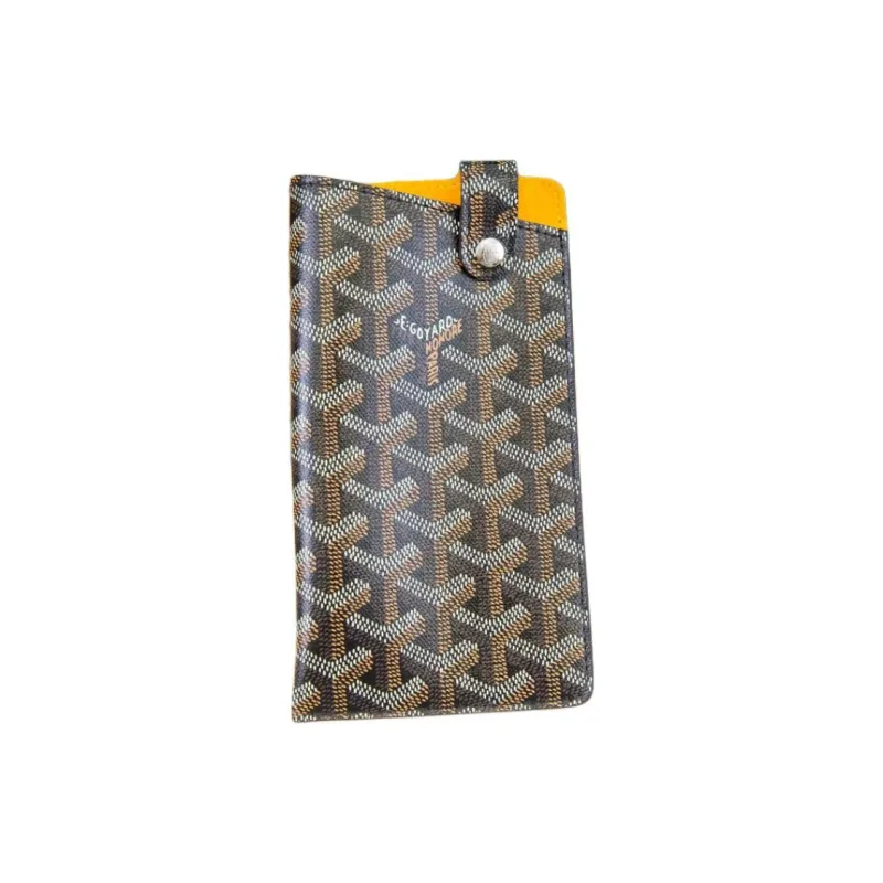 GOYARD Montmartre Canvas With Leather Cell Phone Pouch Large Size Unisex Black-2