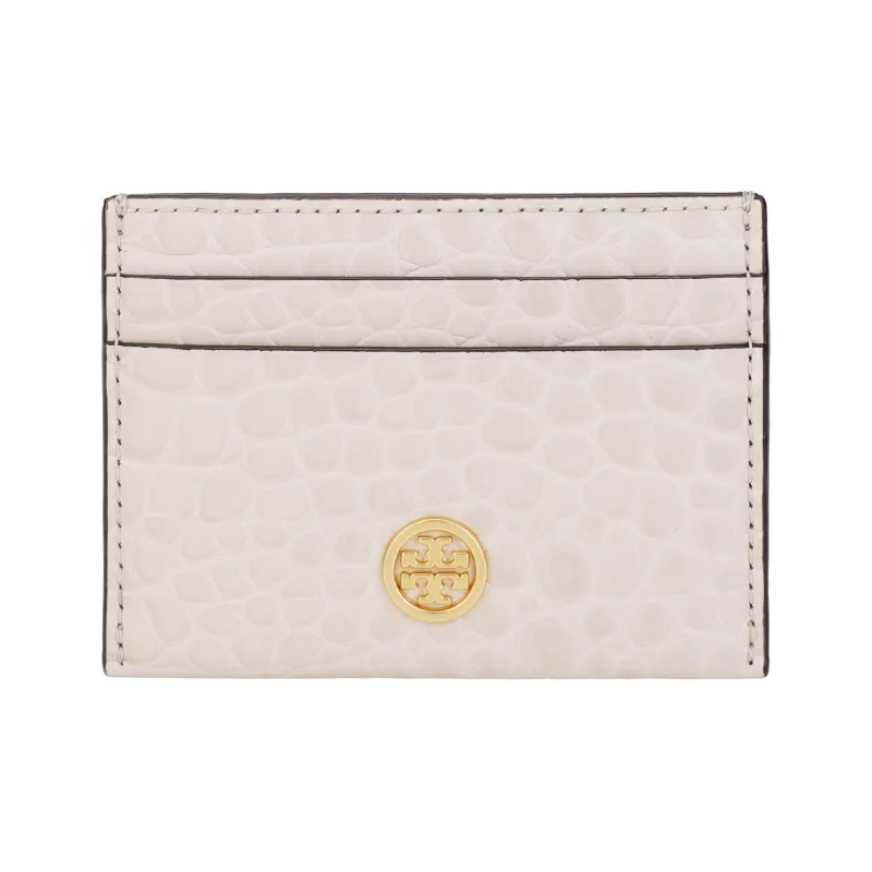 TORY BURCH Leather Card Holder Women's White-0