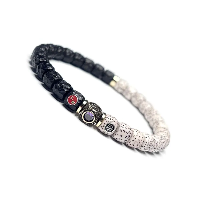 MOUNTAINS AND MANS Coconut Shell Beads New Chinese Style Good Luck Beaded Bracelet Unisex-4
