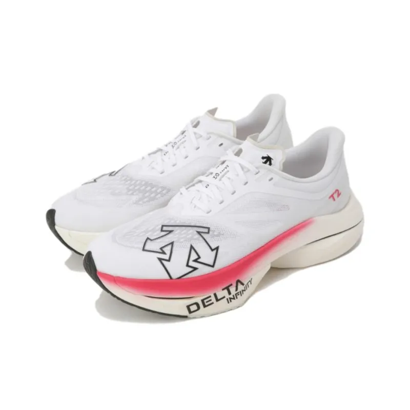 DESCENTE Anti Slip Wear Resistant Low Top Running Shoes Unisex White-1