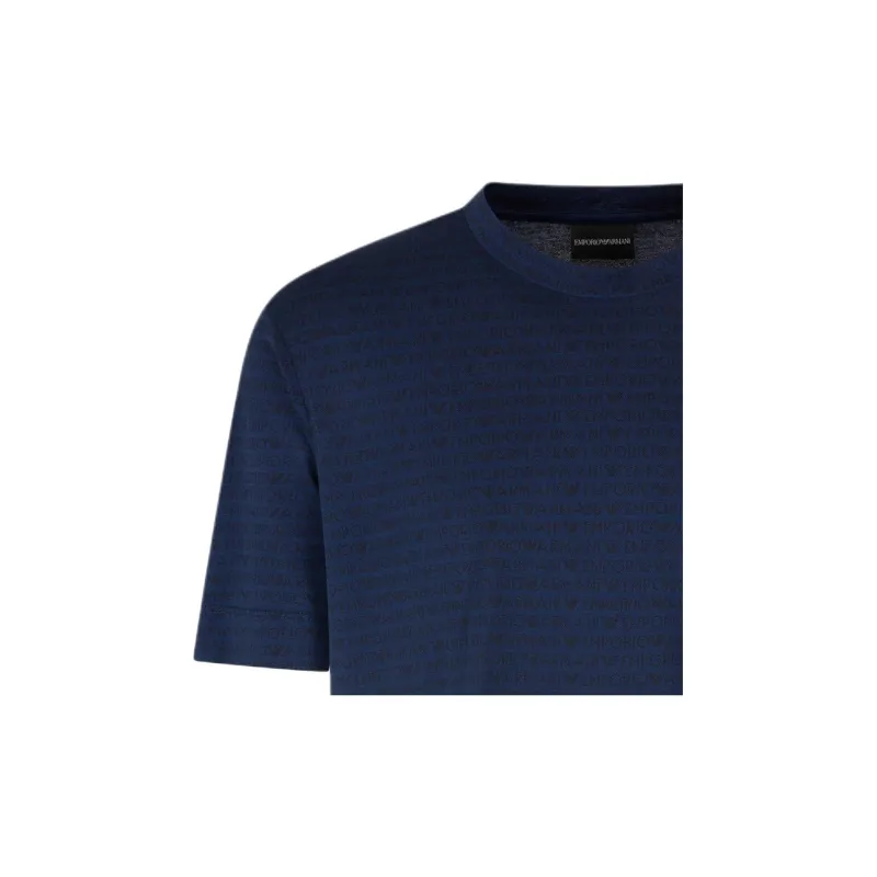 EMPORIO ARMANI Asv Jersey T shirt With All over Jacquard Lettering-3