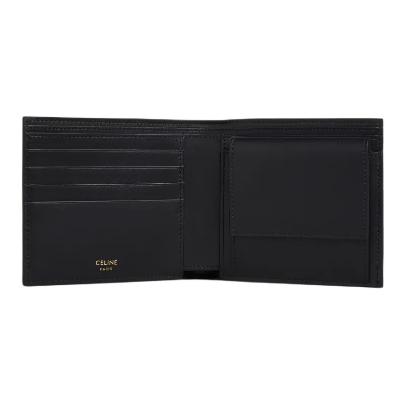 CELINE Grain Leather Wallet Men's Brown-3