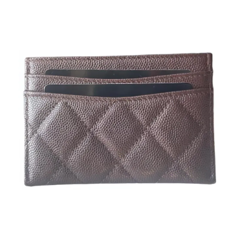 CHANEL Cow Leather Card Holder Unisex Dark Brown-1
