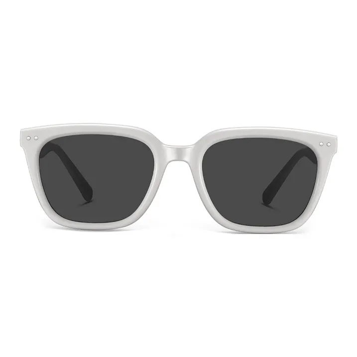 LOHO Plate Frame Square Travel UV Protection Photography Sunglasses Unisex Black Milk Tea Camel-5