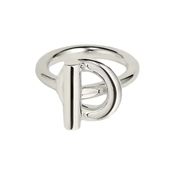 HERMES 925 Sterling Silver Rings Unisex Silver