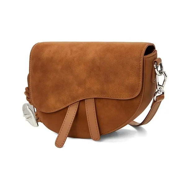 Teenmix Split Cow Leather Saddle Bag, Crossbody Bag, Shoulder Bag Trumpets Women's Coffee/Brown/Latte/Black-9