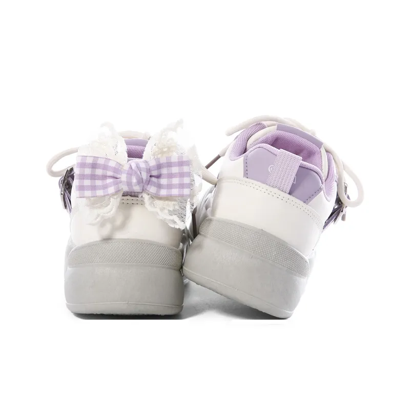 Lovely You Wear-resistant And Lightweight Low-Top Skateboard Shoes Women's Gray Purple-10