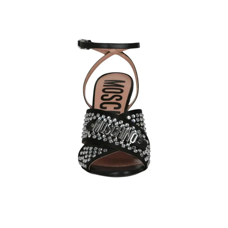 MOSCHINO One Strap Sandals 9.5cm Women's Black-3