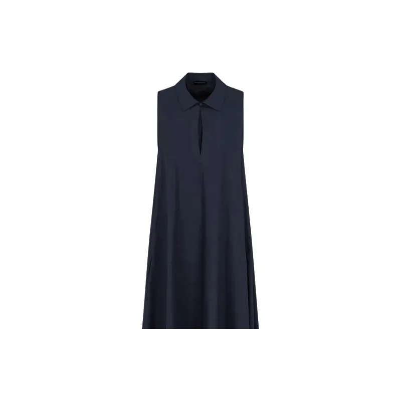 EMPORIO ARMANI Poplin Flared Long Dress-1