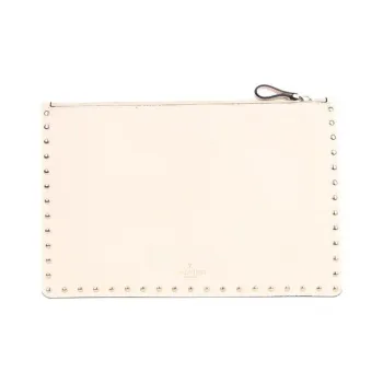 Valentino Cow Leather Clutch Women's Ivory