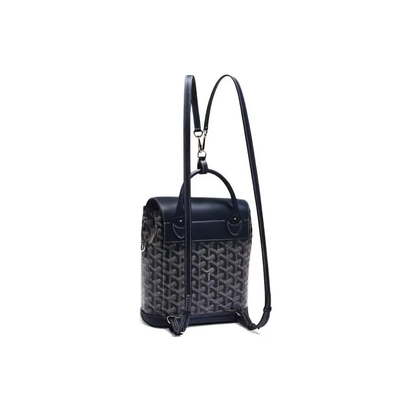 GOYARD Canvas With Leather Backpack Mini Women's Marine Blue-3
