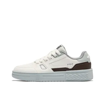Erke Thousand Points Wear Resistant Slip Resistant Low Top Skateboard Shoes Men's Microcrystal White Dark Rosewood