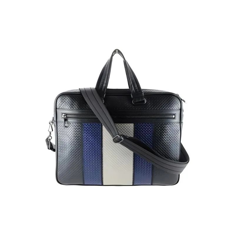 Bottega Veneta Leather Briefcases Handbags Men's Black-1