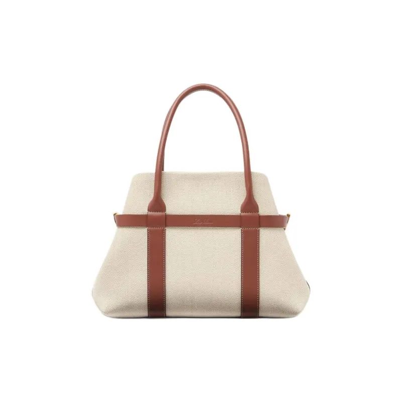 Loro Piana Ghiera Cotton Handbag Trumpets Women's Beige-2