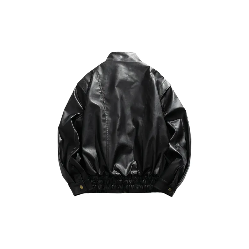 Yiwen Leather Jacket Unisex Black-1