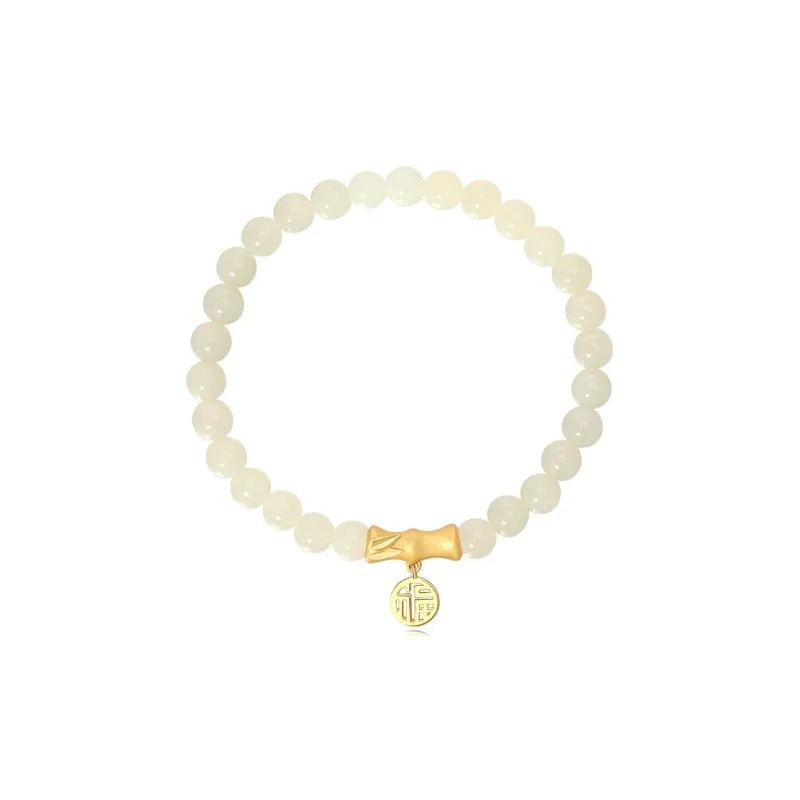 Lao Feng Xiang Hetian Jade Bracelets White Jade/Pale Greenish White Jade Women's-0