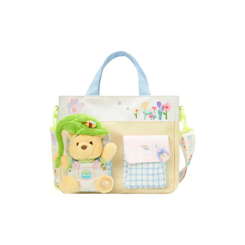 Disney Polyester Tote Bag, Shopping Bag, Shoulder Bag, Crossbody Bag, Handbag Unisex Light Yellow-0