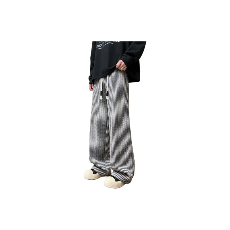 Mimx Homme Casual Pants Unisex Black White Stripes-1