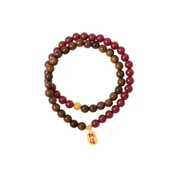 ZUIWENGLANGYASHANWENCHUANG Reconstructed Cinnabar Bracelets Unisex