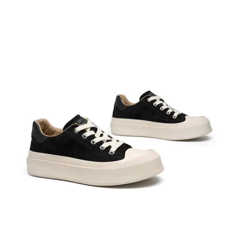 TRUMPPIPE Low-Top Skateboard Shoes Men's Black-3