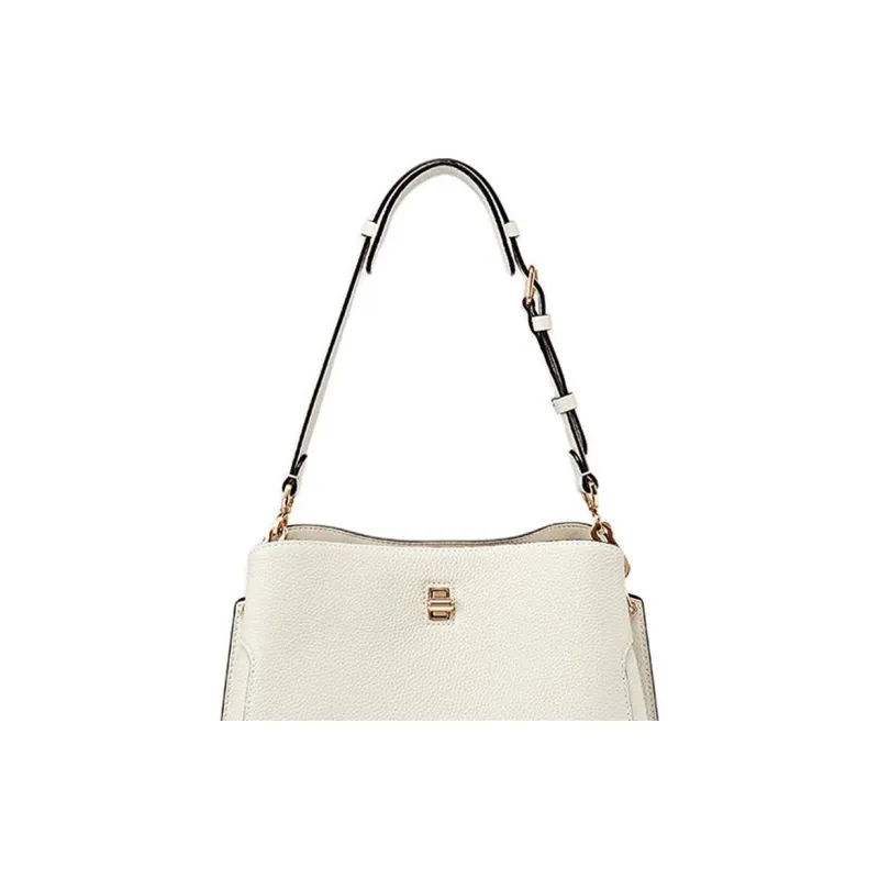 DISSONA Cow Leather Portable Crossbody Bag, Shoulder Bag Medium Size Women's White-4
