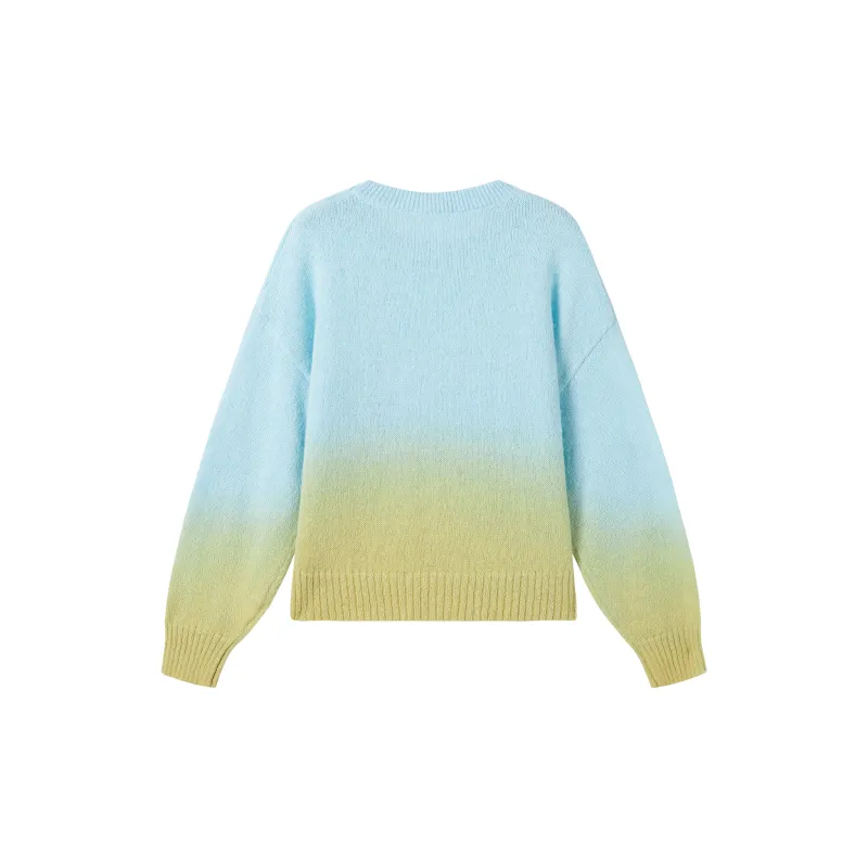 DIALOGUE Sweater Women's Blue Green Gradient-1