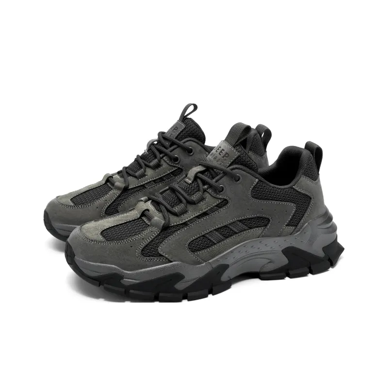 JEEP SPIRIT Chunky Sneakers Men Low Top Ancient City Gray-2