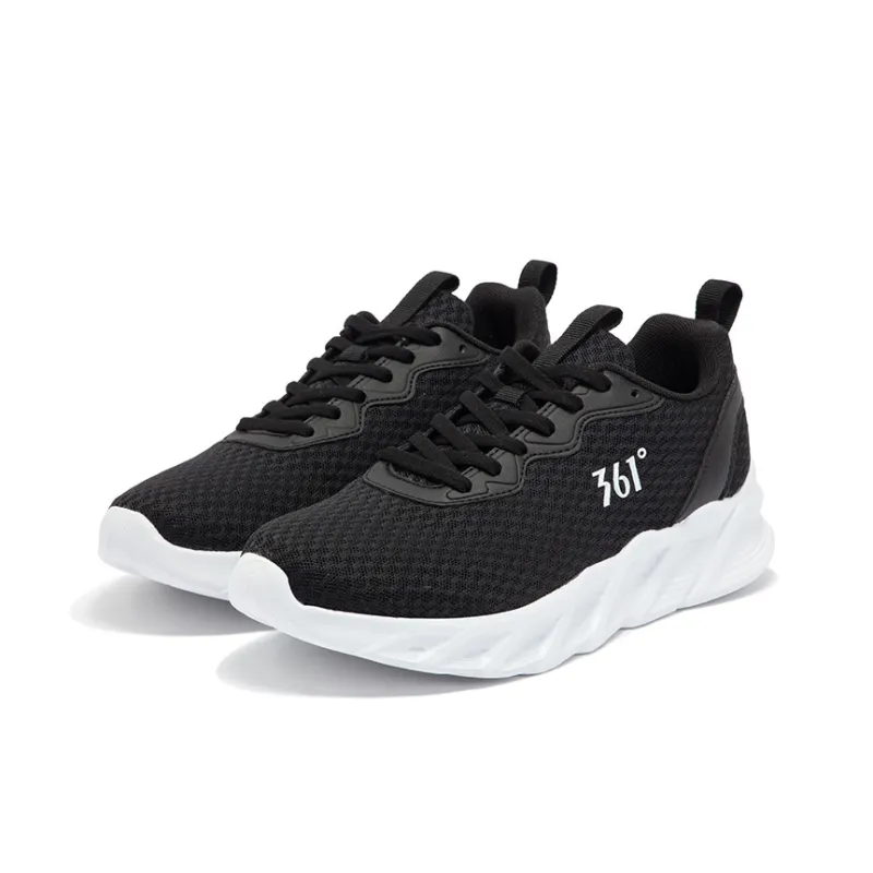 361° Slip Resistant, Abrasion Resistant Cushioning Low Top Casual Running Shoes Women's Black White-2