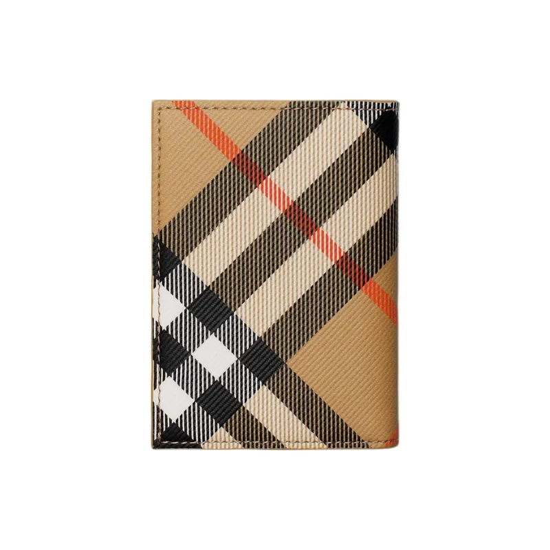 Burberry Polyurethane With Polyester And Cotton Card Holder Men's Sand-1