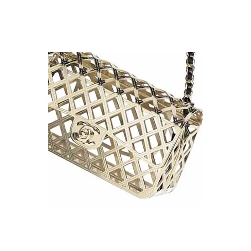 CHANEL Metal With Lambskin Evening Bag, Shoulder Bag, Crossbody Bag Mini Women's Gold-4