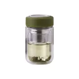 Grass Green Round Base Double-Layer Leather Pattern Lid Short and Chubby