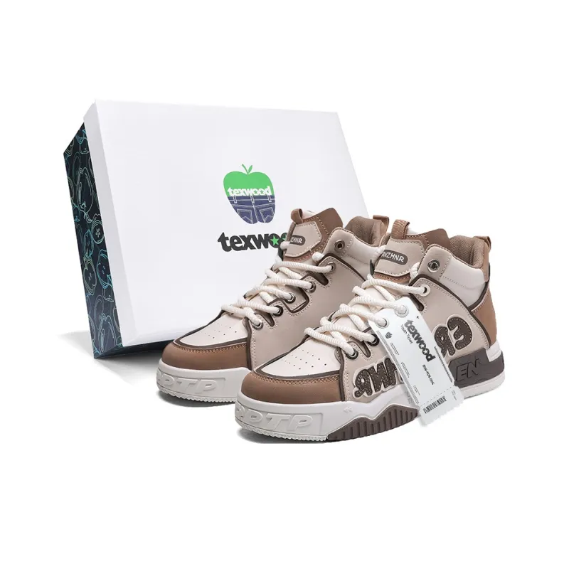 TEXWOOD Coverage Slip-Resistant Cushioning Wear-Resistant Height Increasing High-Top Skateboard Shoes Men's-8