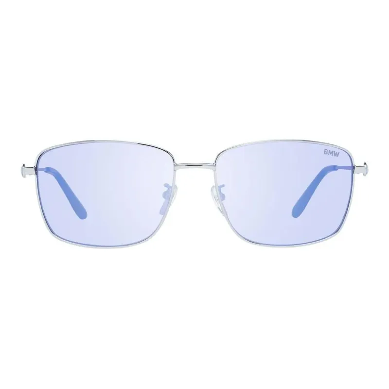 BMW Metal Square Sunglasses Men's Silver-2