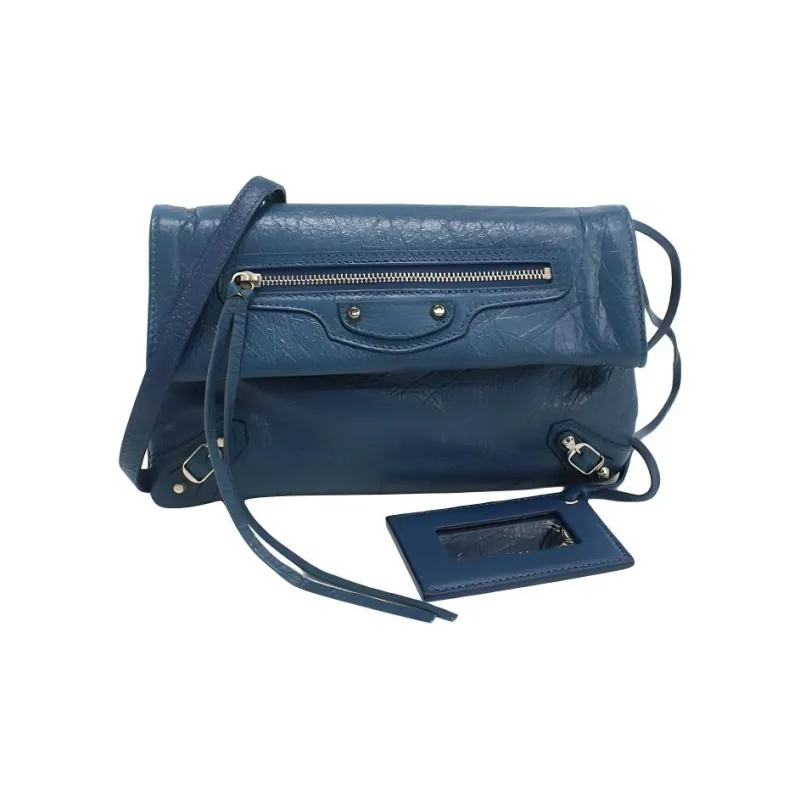 Balenciaga Cow Leather Shoulder Bag Crossbody Bag Women's Blue-1
