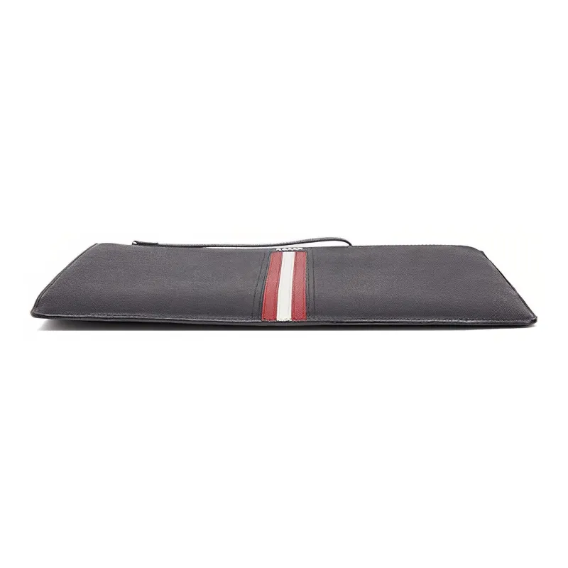 BALLY Cow Leather Clutch Men's Black-3
