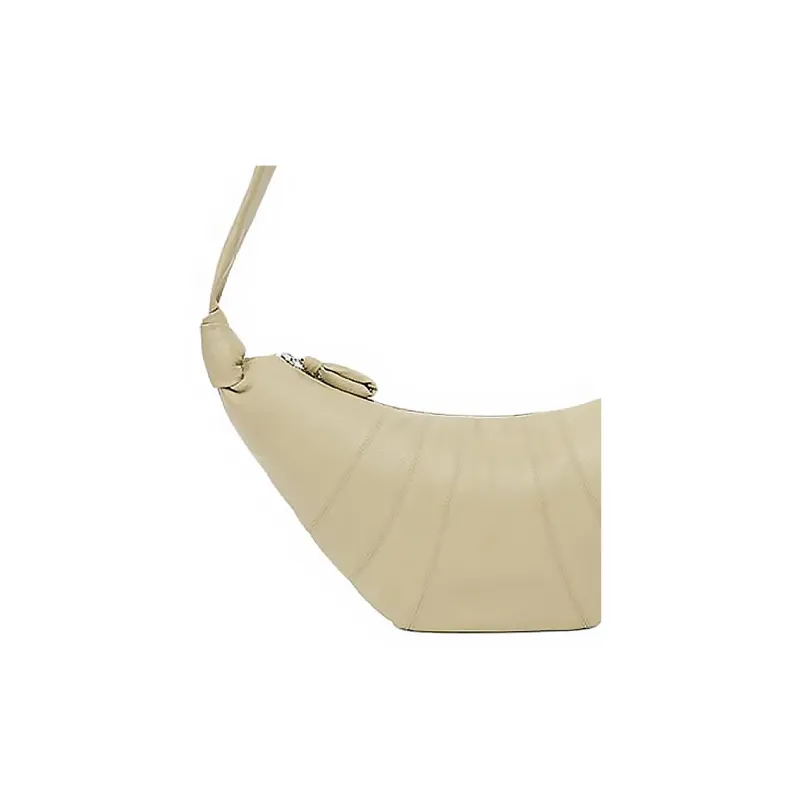 Lemaire Soft Grain Leather Cow Leather Croissant Bag, Shoulder Bag, Crossbody Bag Medium Size Women's Sage Green-3